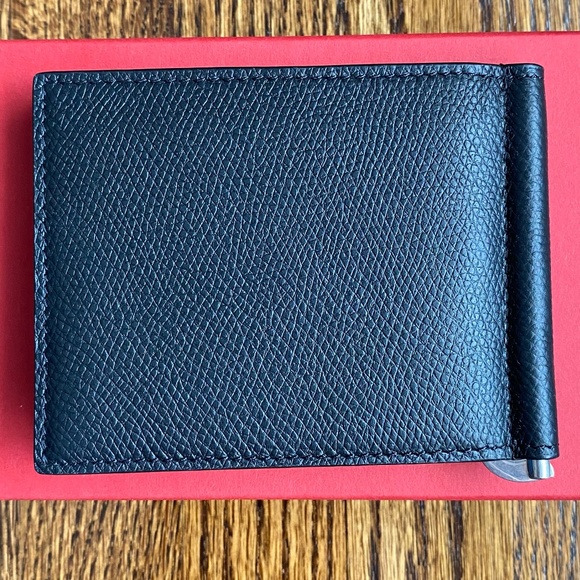 *NWT* VALENTINO GARAVANI VLogo Leather Bill Clip Wallet - Black - Picture 4 of 15